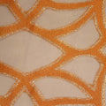 Orange Embroidered Abstract Decorative Organza - Rex Fabrics