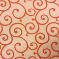 Orange Embroidered Swirl Decorative Organza - Rex Fabrics