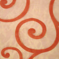 Orange Embroidered Swirl Decorative Organza - Rex Fabrics
