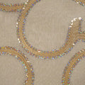 Peach Sequin Embroidered Spiral Decorative Organza - Rex Fabrics