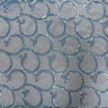 Sky Blue Sequin Embroidered Spiral Decorative Organza - Rex Fabrics