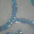 Sky Blue Sequin Embroidered Spiral Decorative Organza - Rex Fabrics