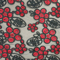 Black and Red Floral Embroidered Tulle Fabric - Rex Fabrics