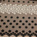 Black and White Floral Embroidered Tulle Fabric - Rex Fabrics
