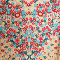 Blue and Red Floral on Nude Embroidered Tulle Fabric - Rex Fabrics