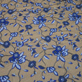 Dark Blue Floral Embroidered Tulle Fabric - Rex Fabrics