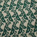 Green Floral on Nude Embroidered Tulle Fabric - Rex Fabrics