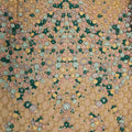 Green Multicolored Floral on Nude Embroidered Tulle Fabric - Rex Fabrics
