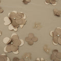 Light Brown Floral Embroidered Tulle Fabric - Rex Fabrics