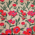 Red and Green Floral Embroidered Tulle Fabric - Rex Fabrics