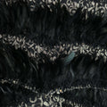 Black Feathered on Gold Laced Embroidered Fashion Fabric - Rex Fabrics