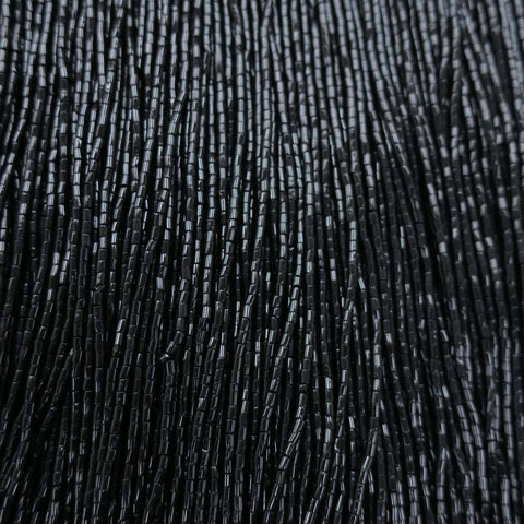 Black Fringe Beaded Fashion Fabric - Rex Fabrics