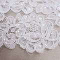 Light Ivory French Beaded Floral Corded Lace Trim - Rex Fabrics