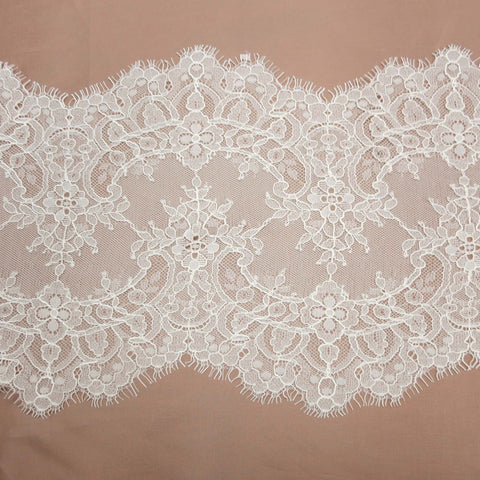 White French Chantilly Lace Trim - Rex Fabrics