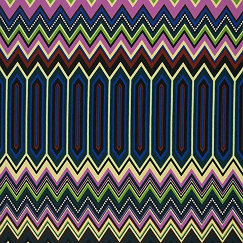 Dark Multi-Colored Geometric Printed Jersey - Rex Fabrics