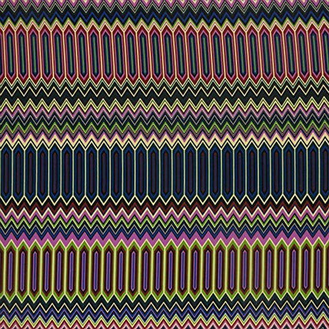 Dark Multi-Colored Geometric Printed Jersey - Rex Fabrics