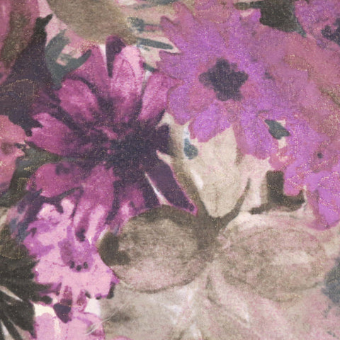 Hues of Purple Floral Garden Silk Brocade - Rex Fabrics