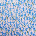 Light Pink with Blue Floral Crepe Printed Polyester - Rex Fabrics