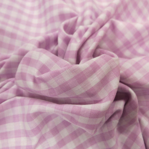 Lilac Gingham Cotton Blended Broadcloth - Rex Fabrics