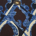 Navy Blue Modern Art Printed Silk - Rex Fabrics