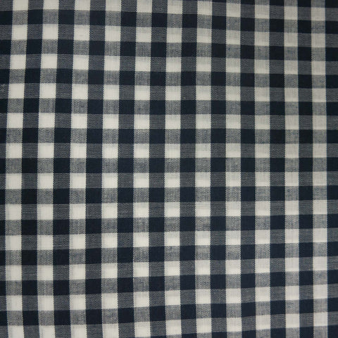 Navy Gingham Cotton Blended Broadcloth - Rex Fabrics