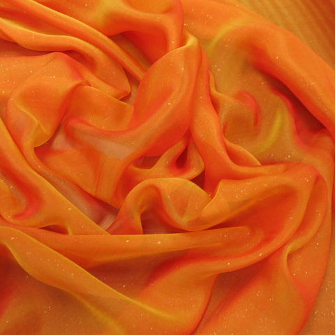 Orange Iridescent Silk Chiffon - Rex Fabrics