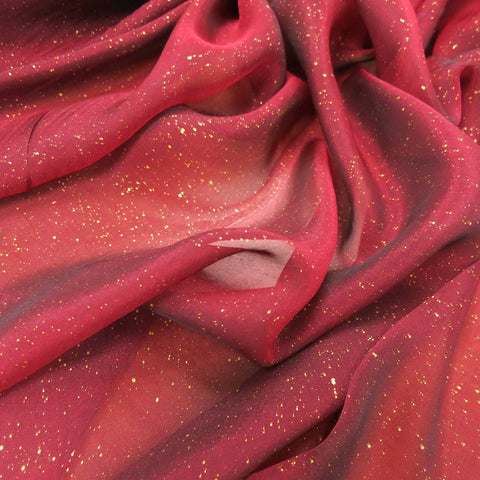 Red Iridescent Silk Chiffon - Rex Fabrics