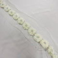 White Beaded Floral Trim - Rex Fabrics