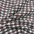 White Black and Red Check Tweed/ Boucle Fabric - Rex Fabrics