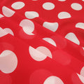 White Polka Dots on Red Silk - Rex Fabrics