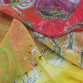 Yellow Gradient to Orange Printed Silk Georgette - Rex Fabrics