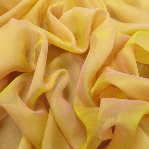 Yellow Iridescent Silk Chiffon - Rex Fabrics