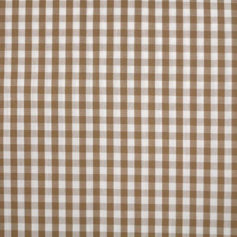 Brown and White Gingham Pattern 100% Fine Cotton Fabric - Rex Fabrics