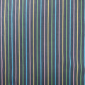 Dark Blue Pastel Multi-Colored Striped 100% Fine Cotton Fabric - Rex Fabrics