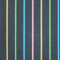 Dark Blue Pastel Multi-Colored Striped 100% Fine Cotton Fabric - Rex Fabrics