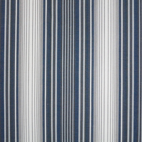 Navy and Grey Striped 100% Fine Cotton Fabric - Rex Fabrics