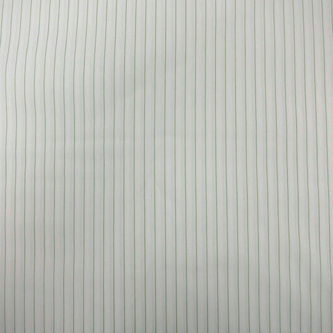 White and Green Pin Stripe 100% Fine Cotton Fabric - Rex Fabrics