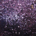 Eggplant Purple Sequin on Black Tulle Ground - Rex Fabrics