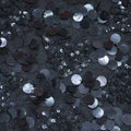 Embroidered Onyx Abstract Black Sequin Fabric - Rex Fabrics