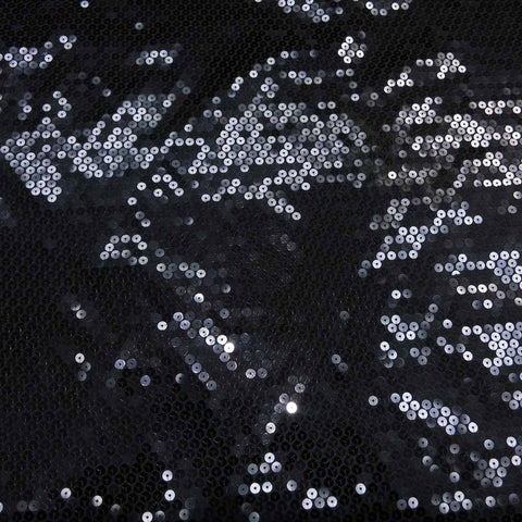 Heavily Embroidered Smokey Black Sequin Fabric - Rex Fabrics