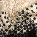 Black and Nude Sand Floral Guipure French Lace Fabric - Rex Fabrics