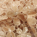Cream Sequin Embellished Floral Guipure Lace - Rex Fabrics