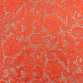 Fluorescent Orange Floral Paisley Guipure Lace - Rex Fabrics