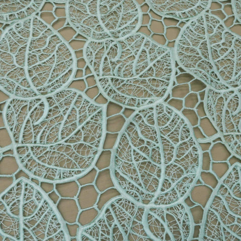 Light Pale Green Floral Designed Guipure Lace - Rex Fabrics