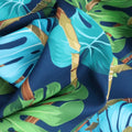 Dark Blue Multicolored Floral Printed Polyester - Rex Fabrics