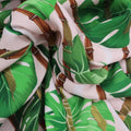 Green Multicolored Floral Monstera Printed Polyester - Rex Fabrics