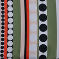 Green Multicolored Striped with Circles Printed Polyester - Rex Fabrics
