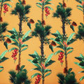 Orange and Green Palm Trees Print Crepe Silk - Rex Fabrics