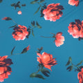 Roses on Light Blue Printed Polyester - Rex Fabrics