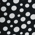 White Circles on Black Printed Polyester Crepe - Rex Fabrics